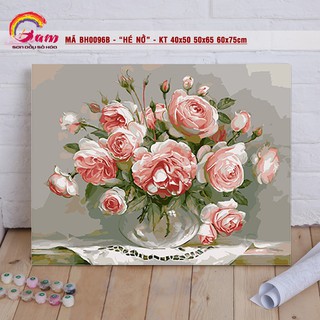 Tranh tự vẽ tự tô màu theo số sơn dầu số hóa Tranh bình hoa lọ hoa treo tường mã BH0096B - HaLa Store