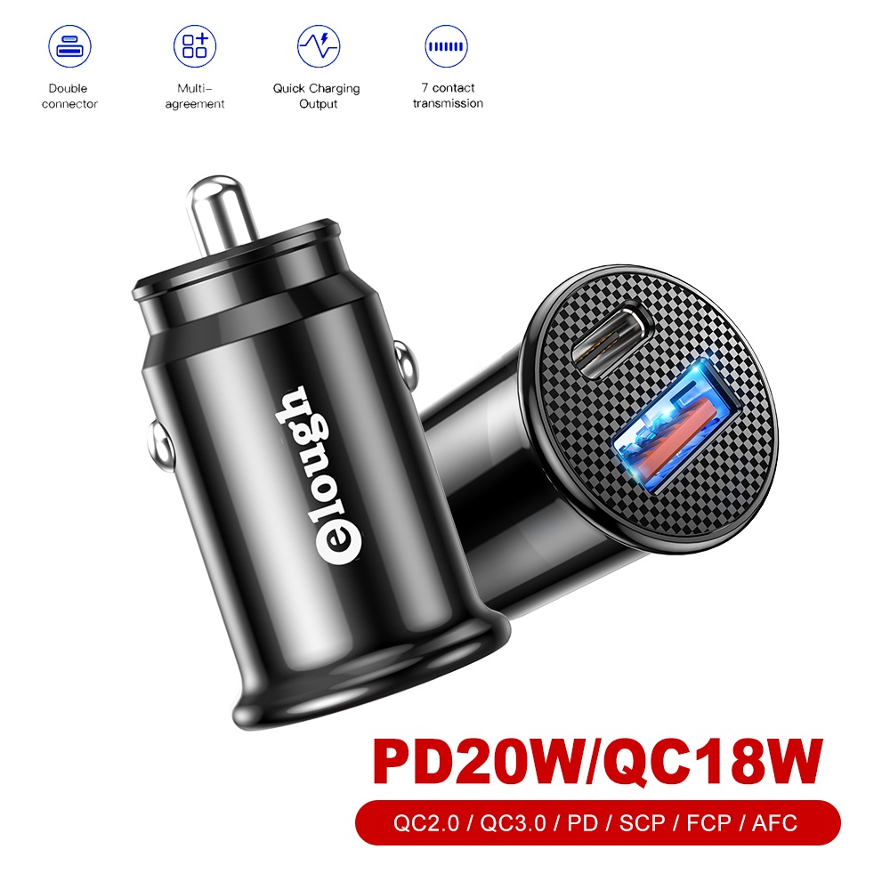 Tẩu Sạc Nhanh Cổng Đôi USB Kép QC3.0 PD 3.4A 5V PD 40W Type C Cho Điện Thoại Xiaomi