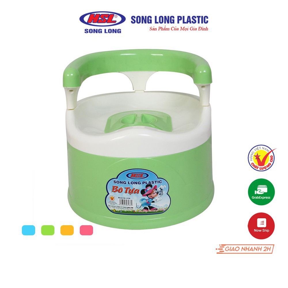 Bô vệ sinh tựa lưng có nắp đậy Song Long Plastic cho bé từ 12 tháng - HV Store 068