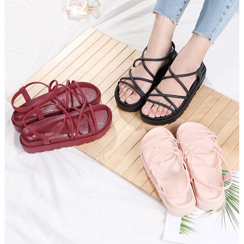 Sandal Nữ Chiến Binh Nhiều Quai Mảnh Đế 2 Tầng Cực Êm Chống Nước