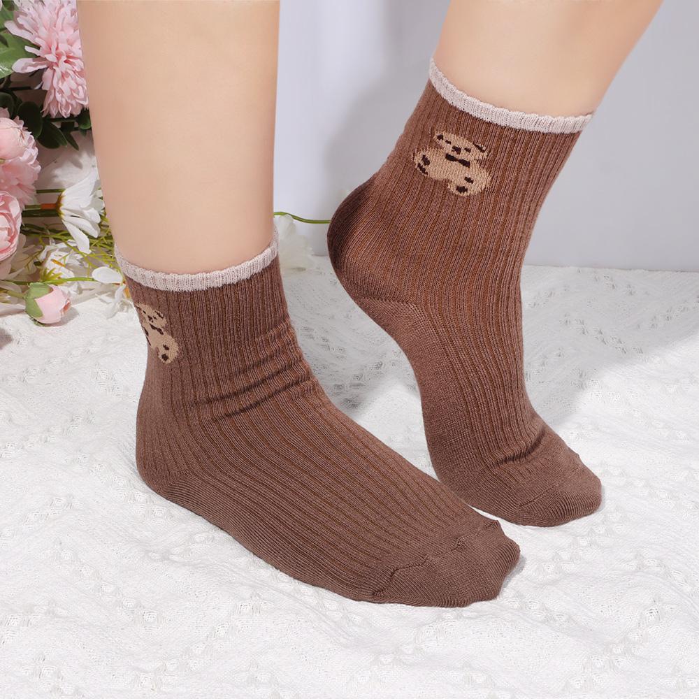 EUCA Vớ Cotton Thấm Hút Mồ Hôi Thêu Họa Tiết Hoạt Hình Dễ Thương Thời Trang Cho Nữ