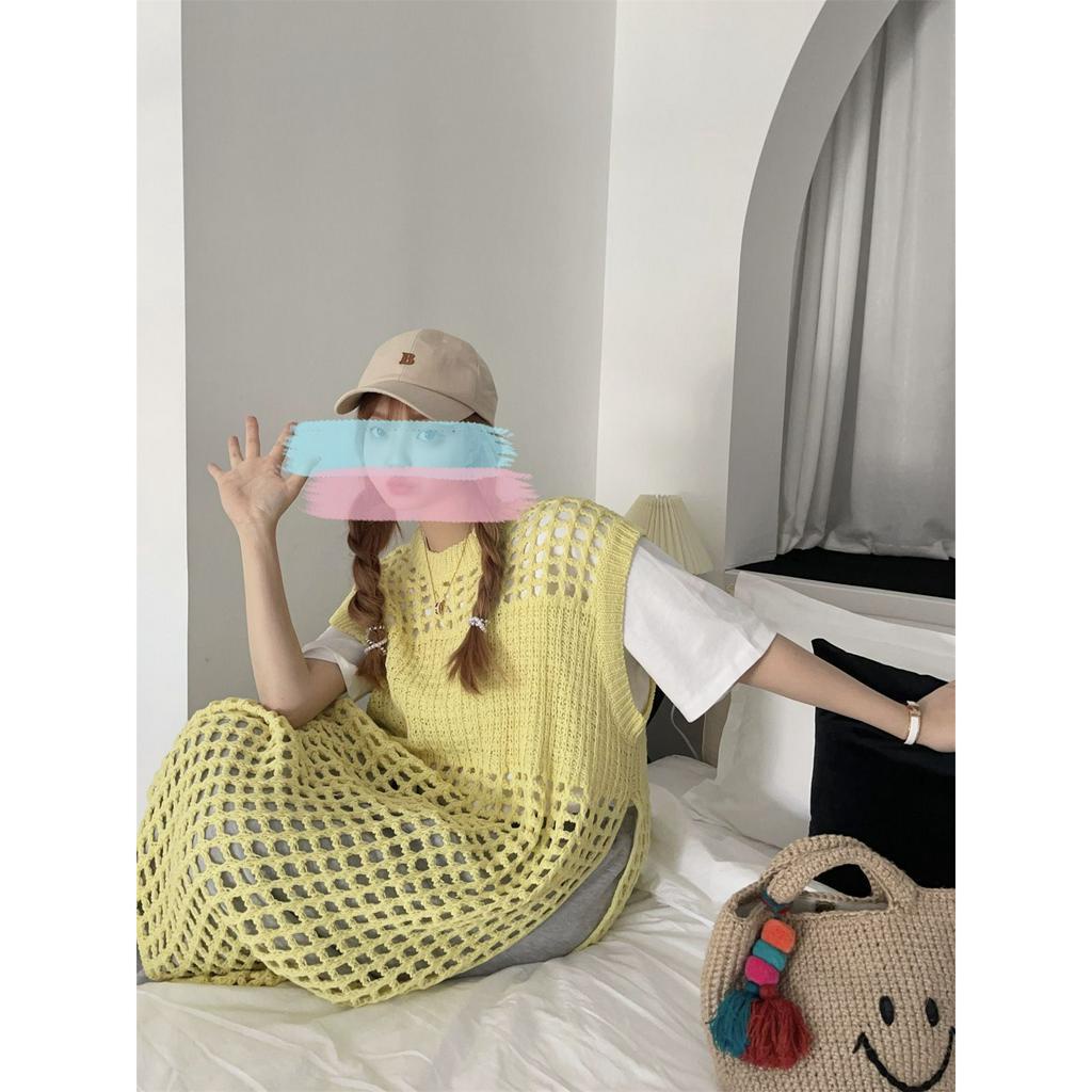 Xiaozhainv Áo Dệt Kim Sát Nách Thiết Kế Giả Nhiều Lớp Thời Trang Hàn Quốc Cho Nữ 6 Màu Lựa Chọn