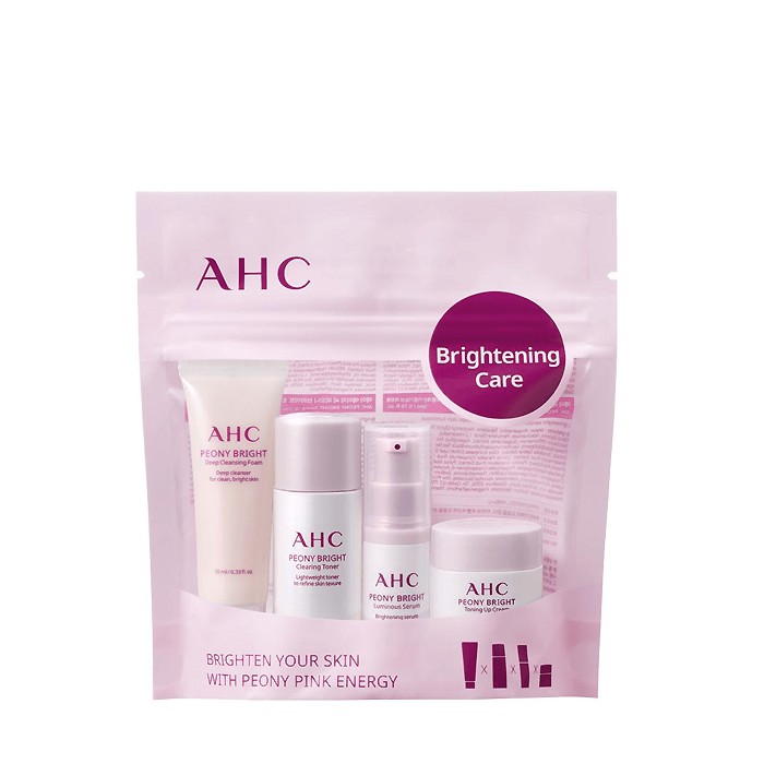 Bộ 4 Món Dưỡng Da Trắng Hồng AHC Peony Bright Trial Kit