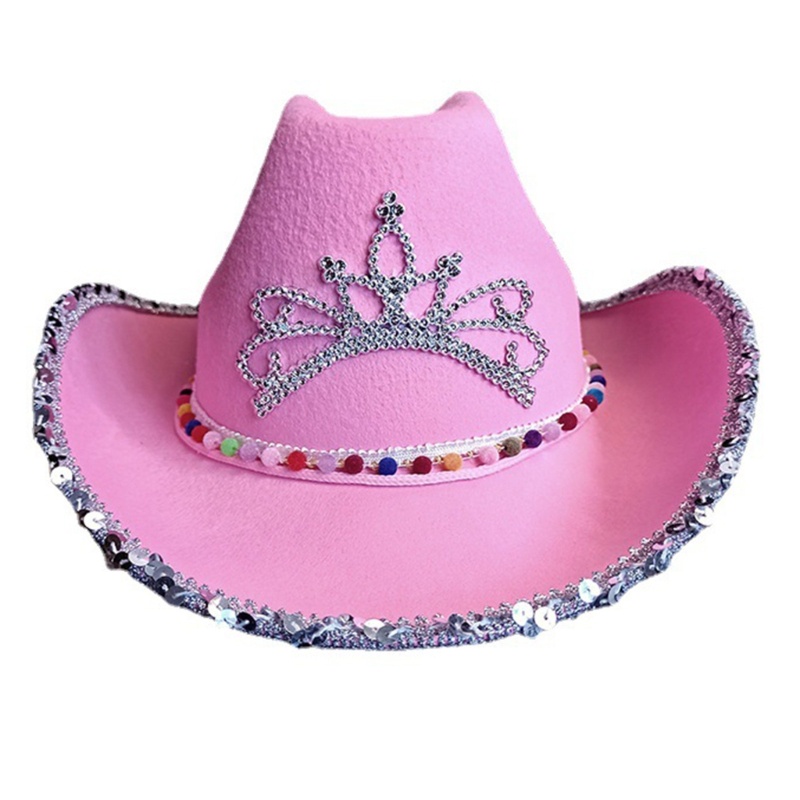 Mũ Cao Bồi Đính Kim Sa Lấp Lánh Phong Cách Retro Phương Tây