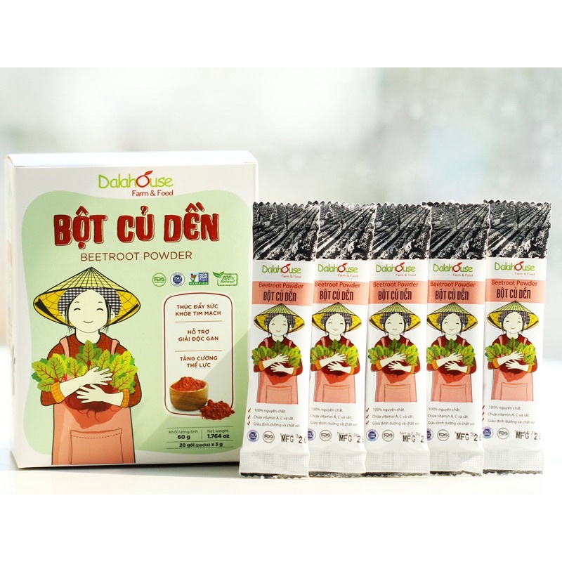 [Dalahouse] BỘT RAU GÓI LẺ 10g CHO BÉ ĂN DẶM (bột củ dền)