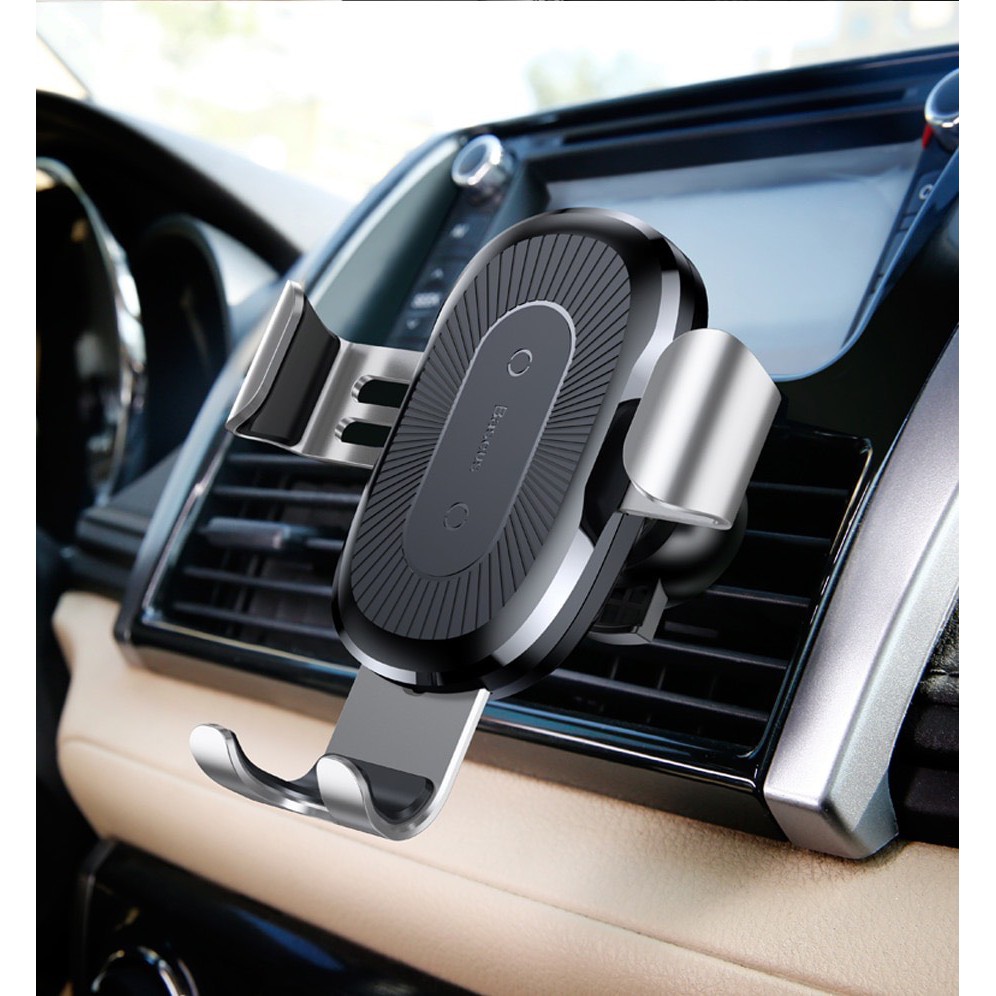 Sạc không dây kiêm giá kê kẹp giữ điện thoại trên cửa gió Ô tô - Baseus Wireless Charger Car Mount ( Max 6.5 inch) | BigBuy360 - bigbuy360.vn