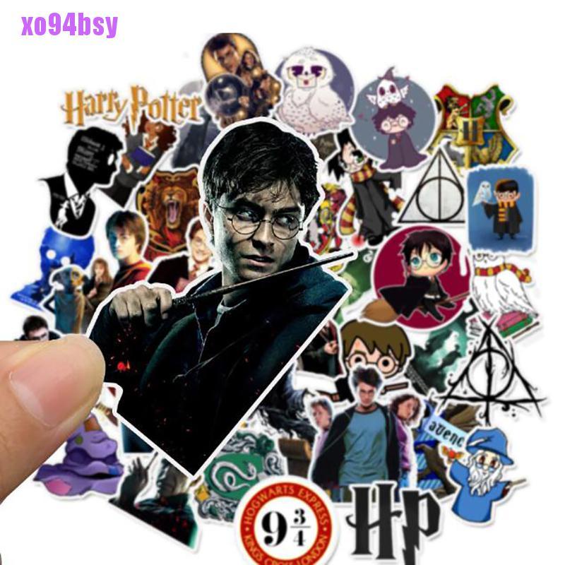 Bộ 50 Miếng Dán Trang Trí Vali / Ván Trượt / Laptop Hình Nhân Vật Trong Phim Harry Potter Xo94Bsy