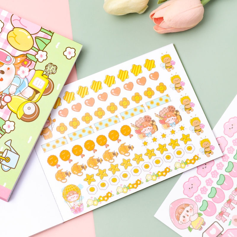 Sticker Cute Bộ 50 Miếng Dán Giấy Washi Họa Tiết Hoạt Hình Dễ Thương Trang Trí Sổ Tay Collect Book