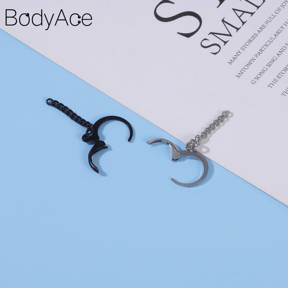 1 Khuyên Tai Hình Thánh Giá Bằng Thép Không Gỉ Phong Cách Gothic