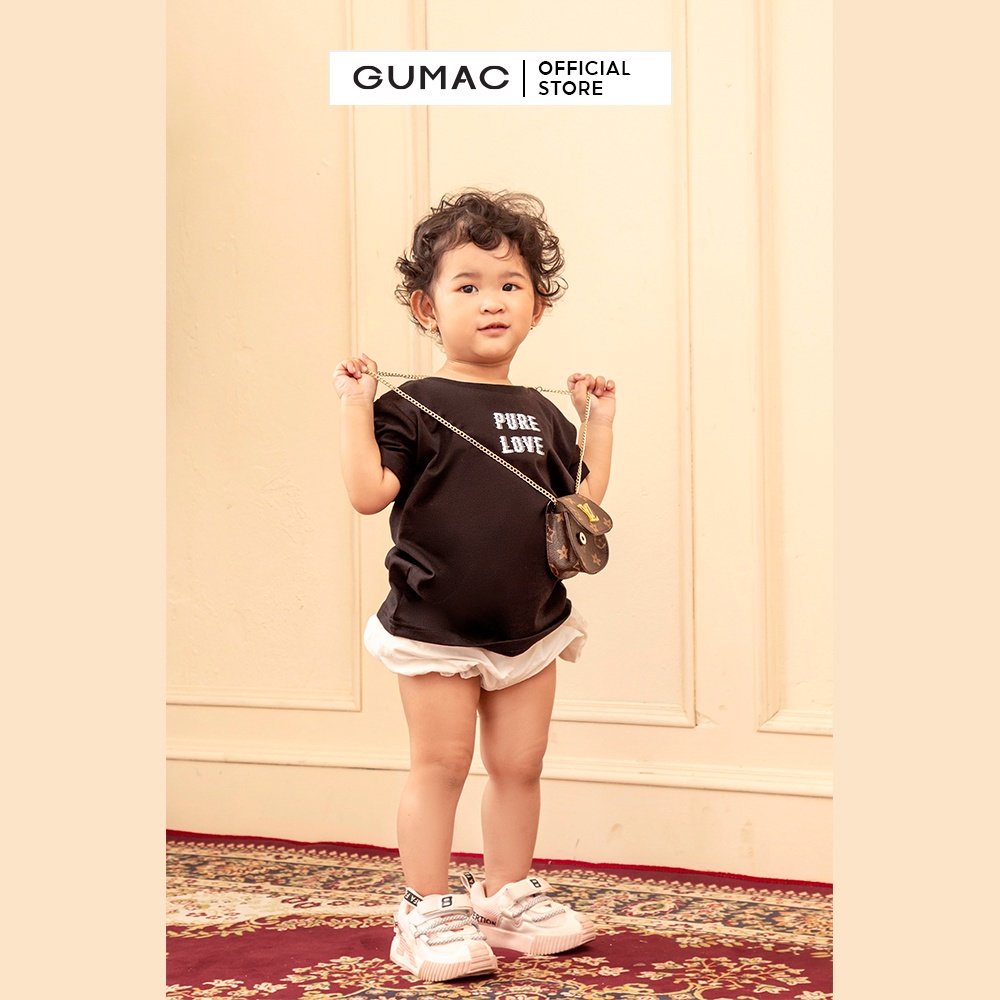 Áo thun trẻ em thời trang GUMAC in chữ PURE LOVE mẫu mới ATKC thumbnail