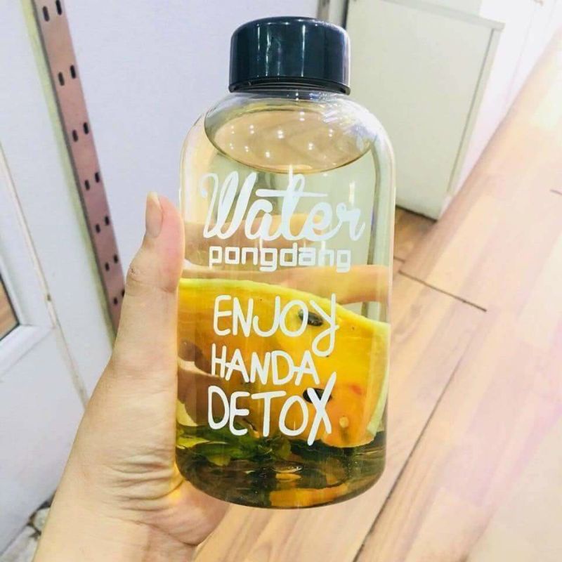 BÌNH NƯỚC THỦY TINH WATER PONGDANG DETOX 600ML - BÌNH PONGDANG, BÌNH DETOX, CHAI PONGDANG