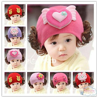 Mũ Len Tóc Giả Nhiều Mẫu Cho Bé Gái 6 Tháng - 3 Tuổi