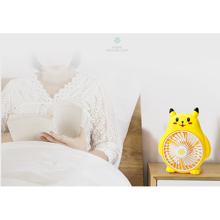 Quạt sạc USB mini để bàn hình Pikachu