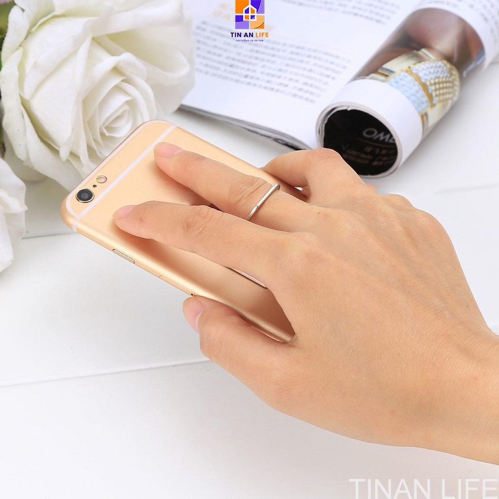 Giá đỡ điện thoại di động hình chữ nhật sang trọng, Giá đỡ dạng nhẫn xoay đa năng bằng hợp kim