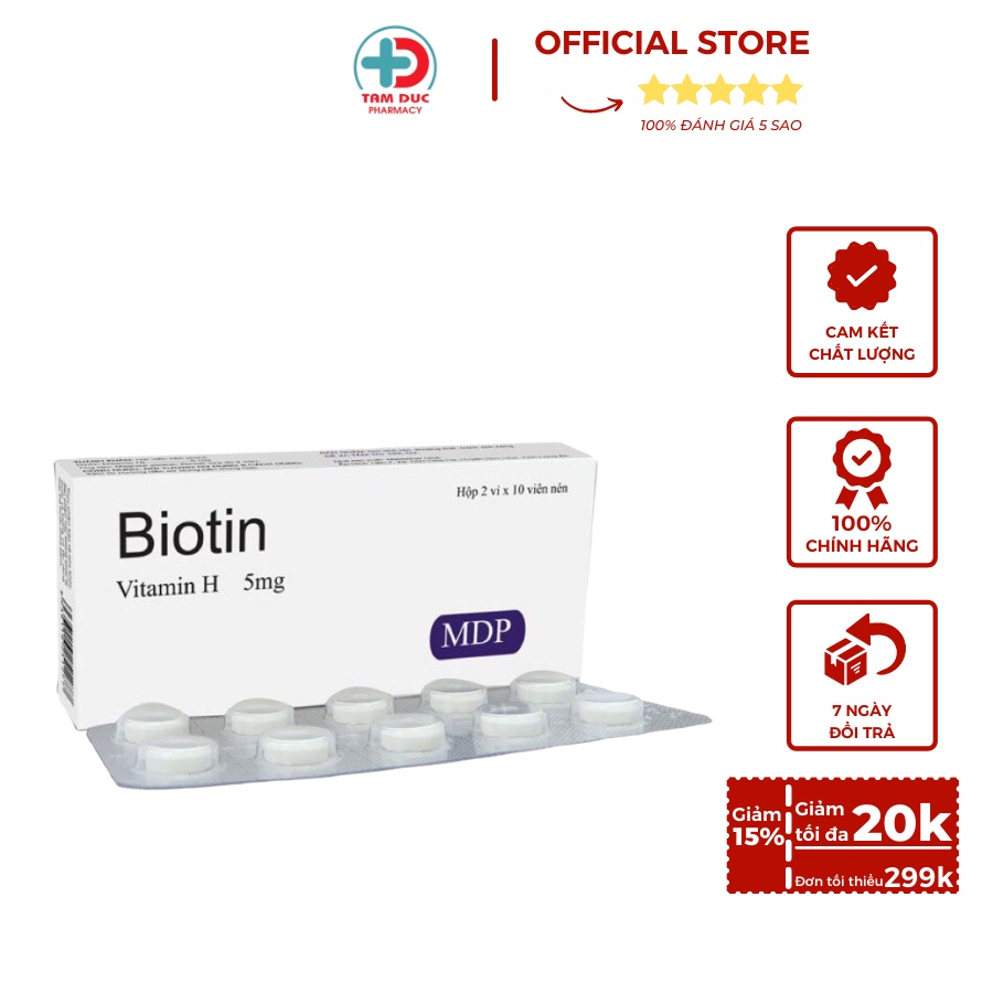 Biotin – Bổ sung vitamin H , vitamin B5 cải thiện giúp tóc mọc nhanh, dày và móng khỏe, giảm rung