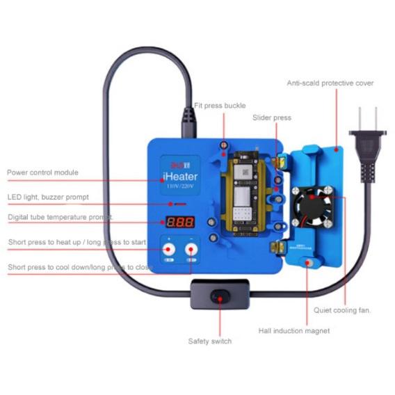 Bộ đế nhiệt iHeater tách main iPX đến 13 Pro Max (10 khuôn)