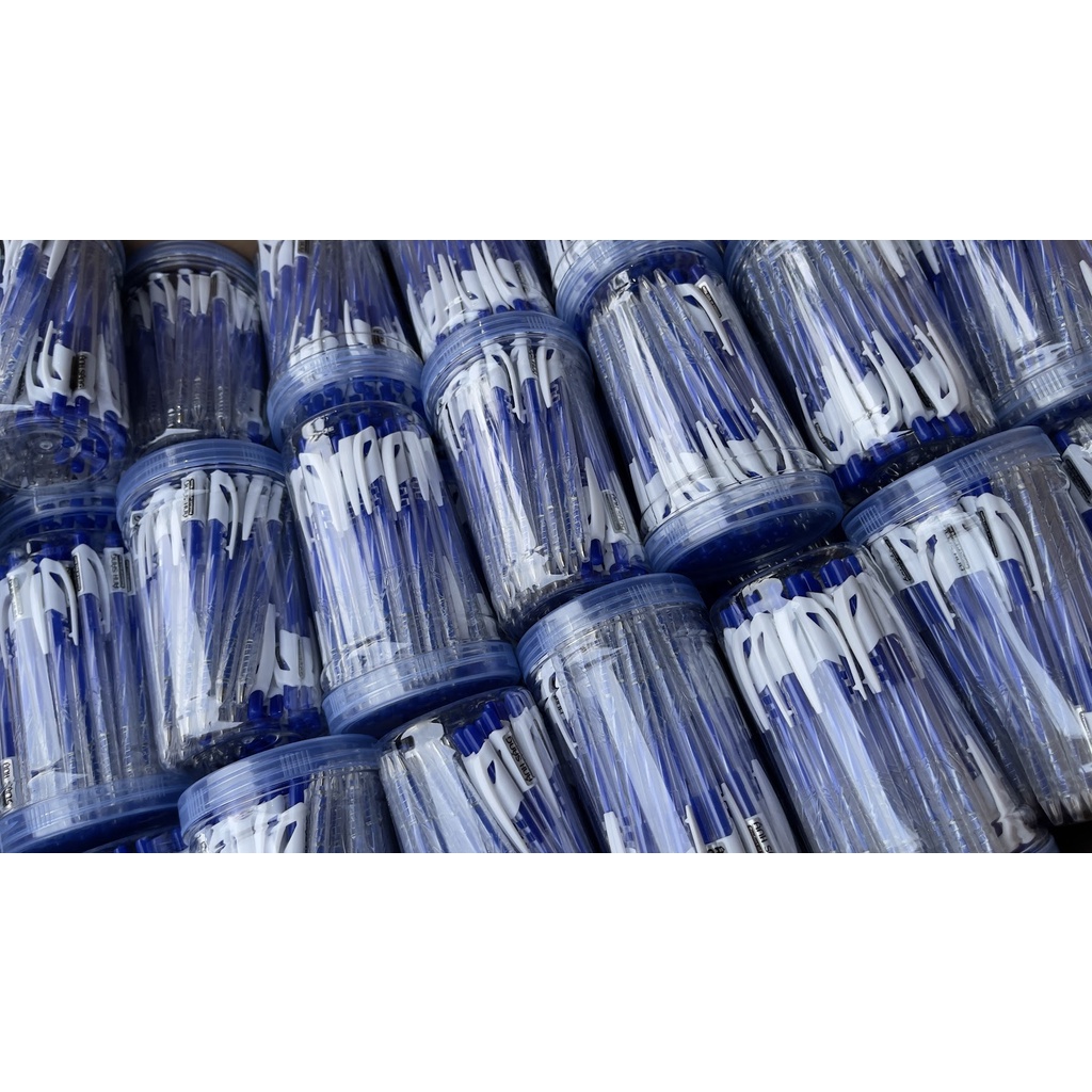 1 hộp 50 cây bút ánh sáng mực xanh ngòi 0.7mm