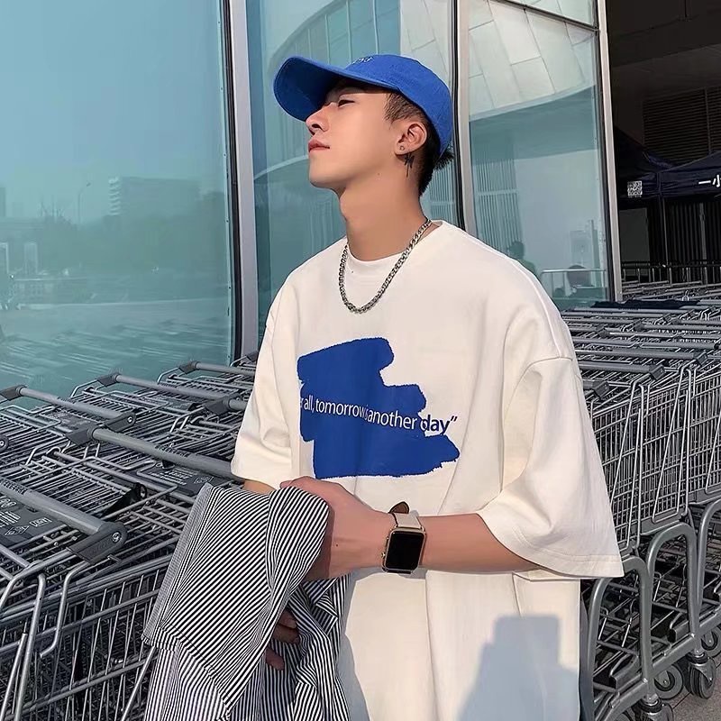 Áo Thun Nam Tay Ngắn Cổ Tròn In Chữ Plus Size Dành Cho Hàn Quốc Fashion Áo Thun Thể Thao Nam Simple Áo Phông Rộng Unisex áo Thun Cotton áo Phông Nam Nữ áo Phông Cotton