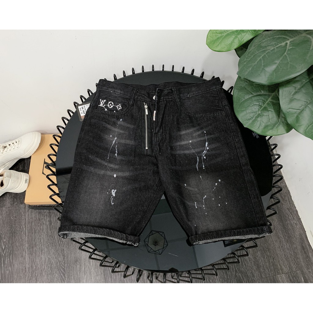 Quần short nam jean cao cấp đen rách chất bò co giãn nhẹ giá rẻ mẫu mới nhất nhiều màu AHFASHION