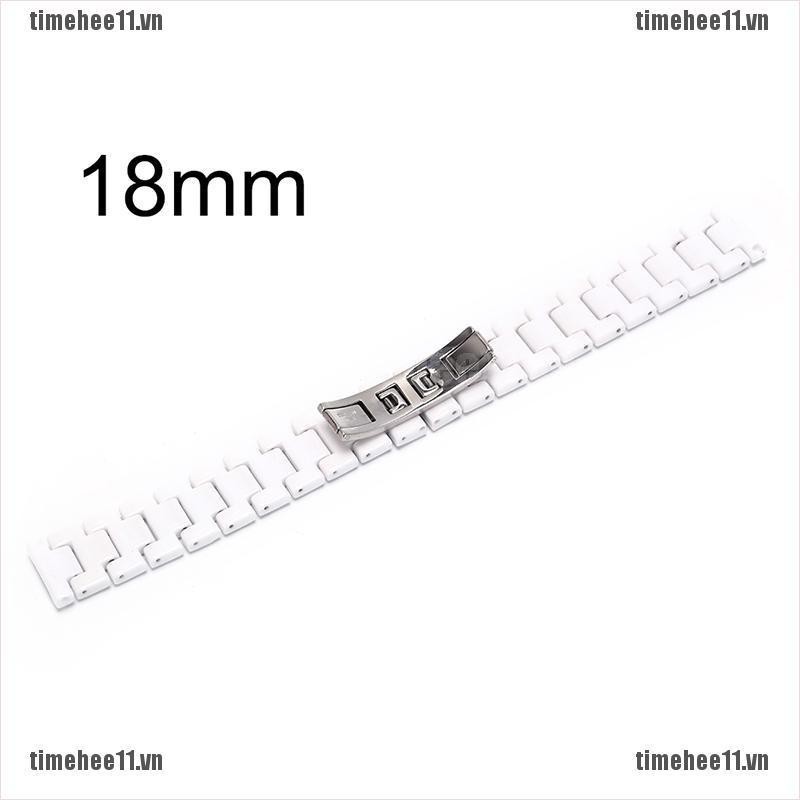 1 Dây Đeo Đồng Hồ Bằng Sứ Màu Trắng 14mm 16mm