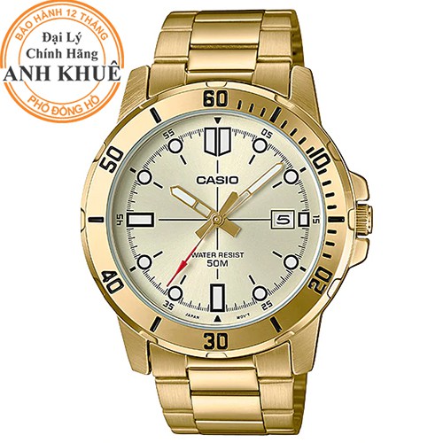 Đồng hồ nam dây kim loại Casio Anh Khuê MTP-VD01G-9EVUDF