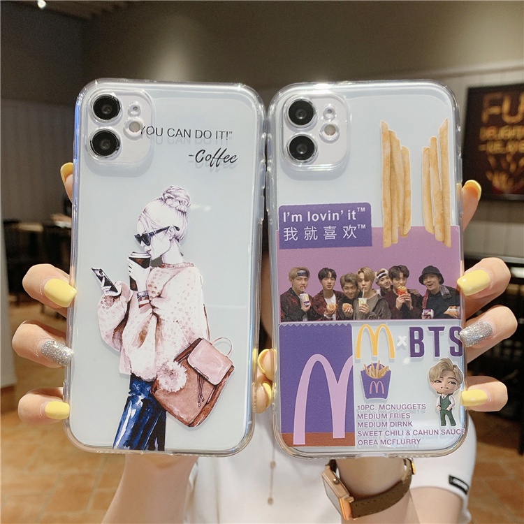 Ốp Điện Thoại Trong Suốt In Hình Bts Thời Trang Cho Iphone 7 8 7plus 8plus Ix Xr Xsmax 11 12