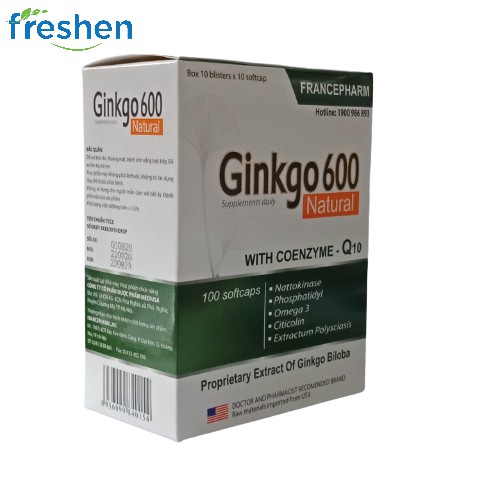 GINKGO 600 giảm các triệu chứng đau đầu hoa mắt chóng mặt chóng mặt ,rối loạn tiền đình