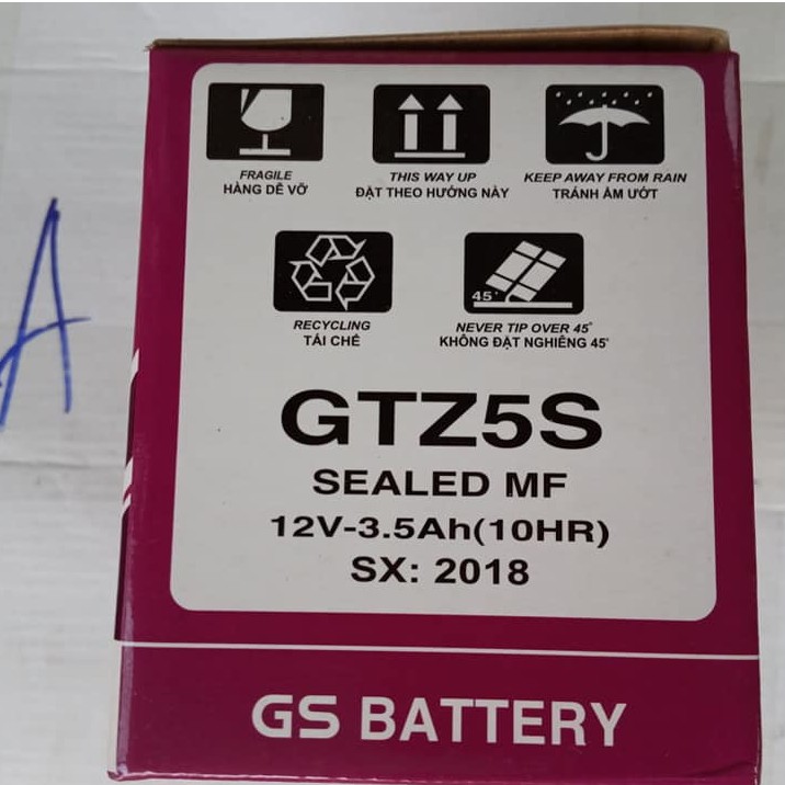 Bình Ắc Quy Khô GS GTZ5S (12V - 3.5Ah)