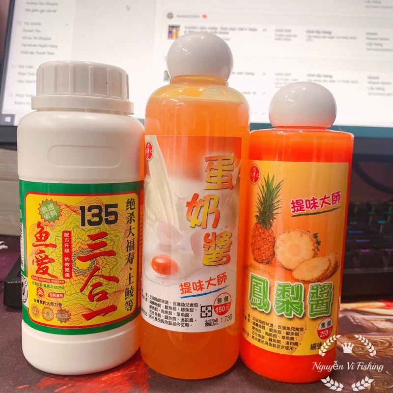 Combo siêu chép: Tinh mùi 135 + Trứng Sữa + Tinh chất khóm