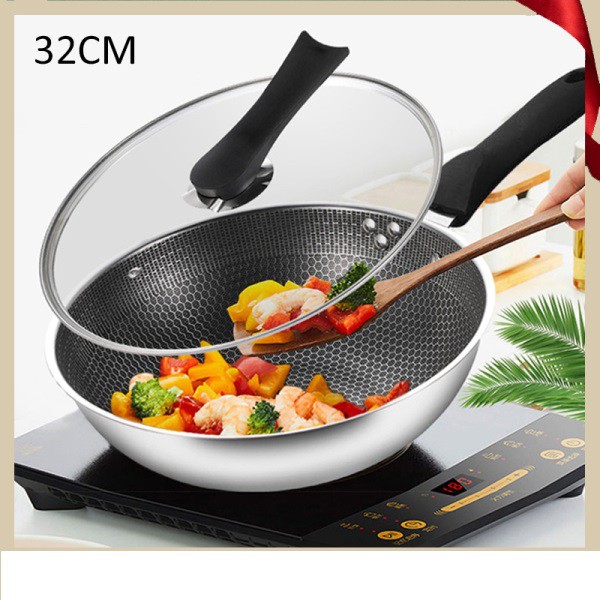 Chảo (X) chiên xào chống dính sâu lòng 32cm siêu bền cao cấp 5 lớp inox