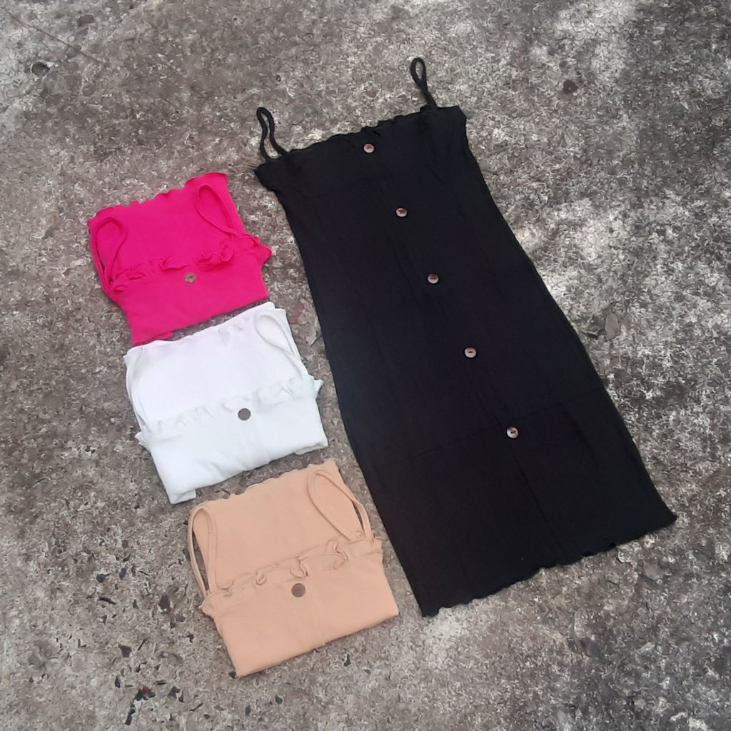 Đầm body 💕 FREESHIP 💕 Đầm nữ 2 dây cúc cuốn biên thời trang XINSO cao cấp - DAM0035 | BigBuy360 - bigbuy360.vn