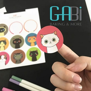 Sticker tròn hình động vật (9 tem/bảng)