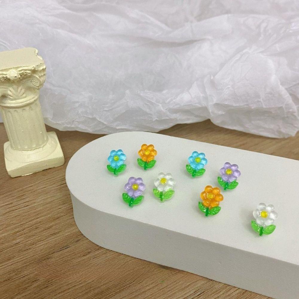 OCEANMAP Hộp Phụ Kiện Trang Trí Móng Tay Hình Hoa Trong Suốt Phong Cách Hàn Quốc DIY