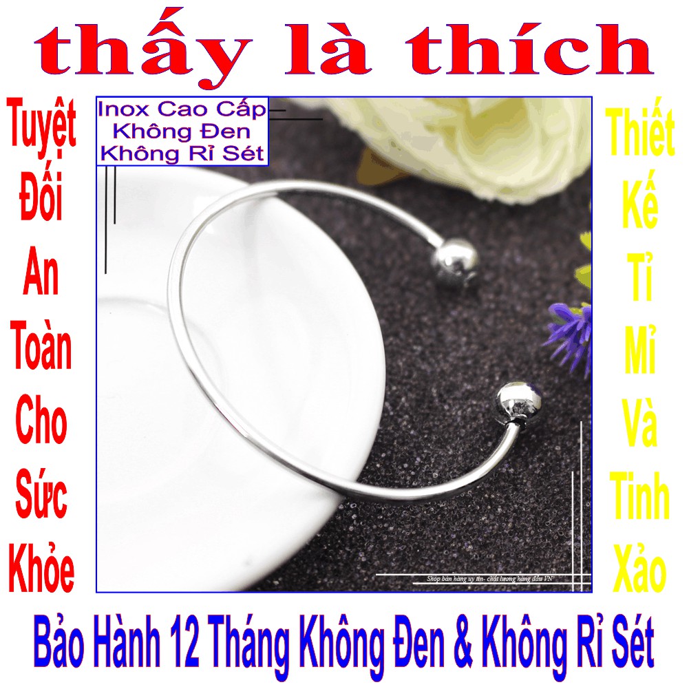 Nhẫn nữ inox Thấy Là Thích kiểu trơn 2 đầu bi ( Tự thu lớn nhỏ theo ngón tay ) - Cam kết 1 đổi 1 nếu hoen , gỉ sét