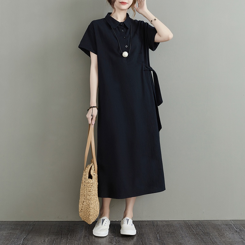 A278 váy bigsize freesize cổ tàu cách điệu thắt eo thời trang phong cách mẫu mới