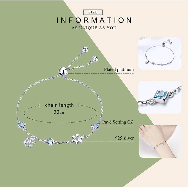 Bamoer Vòng Tay BạC 925 Họa Tiết Hoa Tuyết Thời Trang Cho Nữ