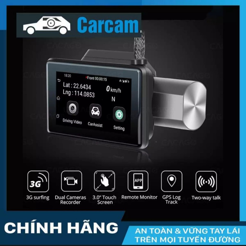 Camera Hành Trình Ô Tô A8 Carcam Android 4G WiFi - Định Vị Giám Sát Từ Xa - Ghi Hình Cùng Lúc Trước & Sau