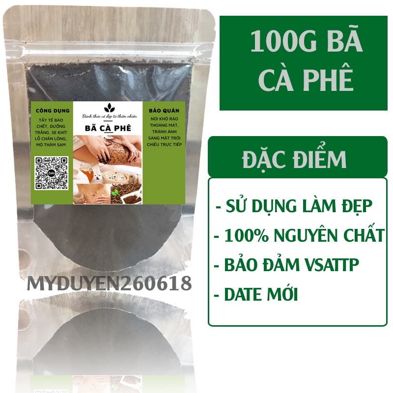 Sỉ 100g BỘT BÃ CÀ PHÊ đắp mặt, tắm tẩy da chết nguyên chất
