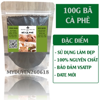 Sỉ 100g bột bã cà phê đắp mặt, tắm tẩy da chết nguyên chất