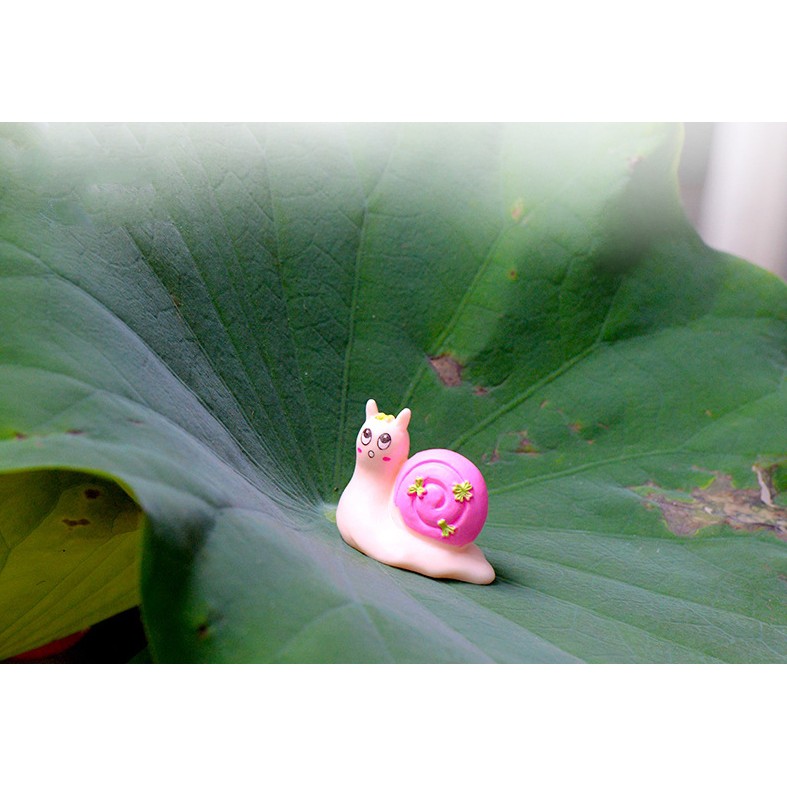 Mô hình ốc sên phong cách Cartoon cho các bạn trang trí tiểu cảnh, terrarium, móc khóa, DIY