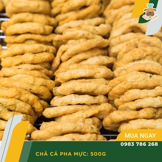 Chả Cá Pha Mực Miếng Khay 500gam Hút Chân Không
