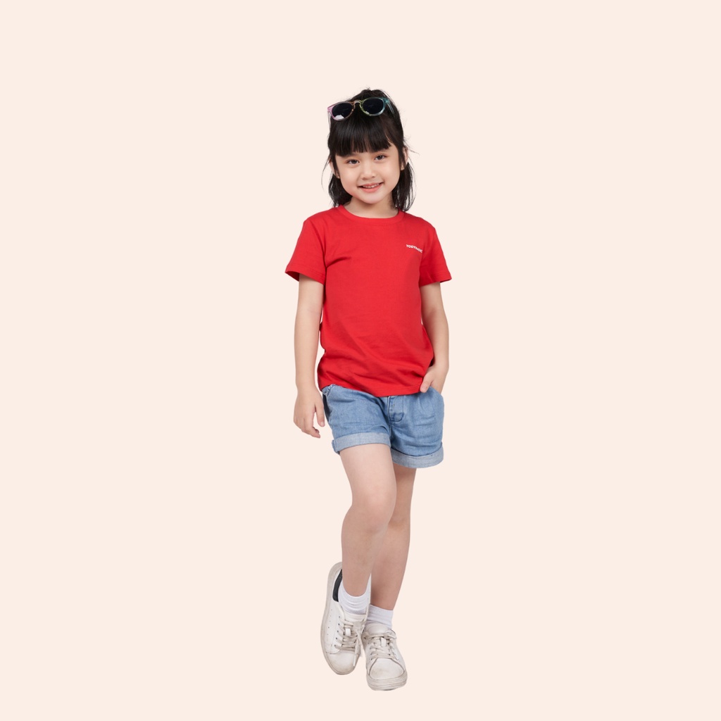 Áo thun trẻ em YODY vải cotton, phông cộc tay basic nhiều màu mềm mịn, thoáng mát TSK5193