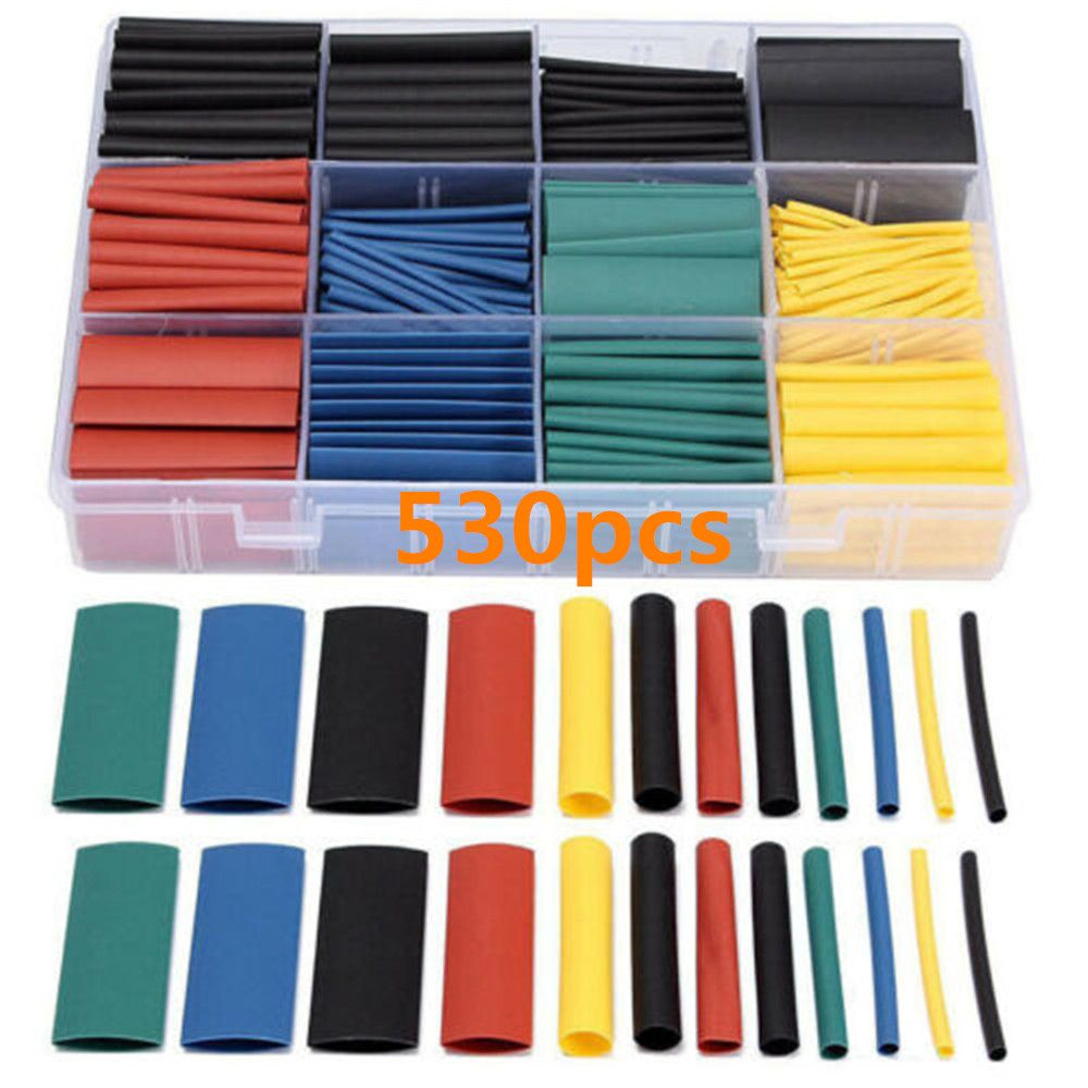 Set 530 Ống Co Nhiệt 2: 1 Nhiều Màu Kèm Hộp Đựng Tiện Dụng
