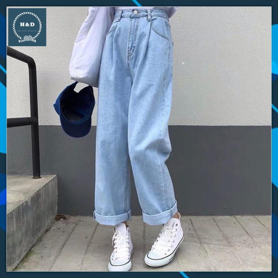 [HOT] Quần bò, jean baggy Nữ siêu xinh, xanh + đen, ống suông rộng, Style hàn quốc | BigBuy360 - bigbuy360.vn