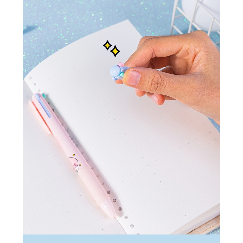 Bộ 3 Bút Bi Nhiều Màu 4 Trong 1 Deli S170 Ngòi 0.7mm