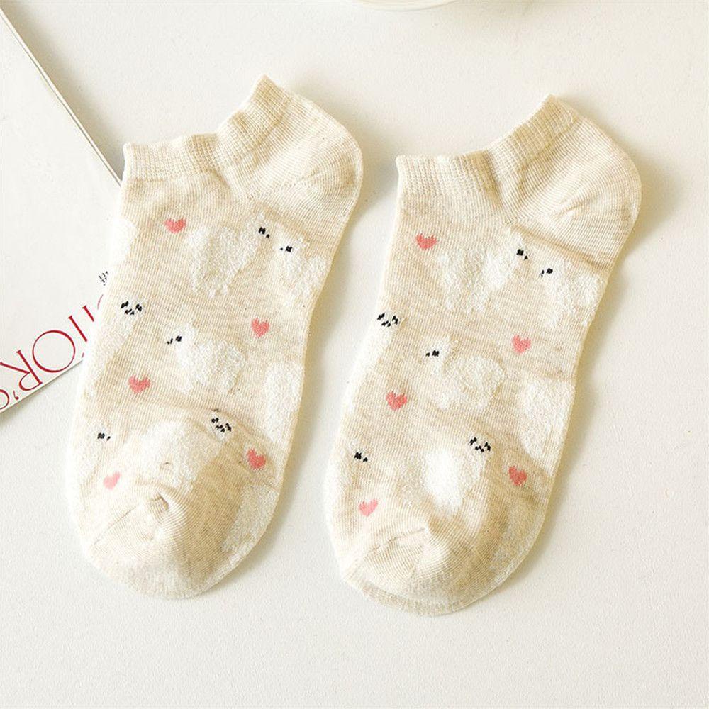 Vớ Cổ Ngắn Thoáng Khí Họa Tiết Dễ Thương Phong Cách Hàn Quốc Cho Nam
