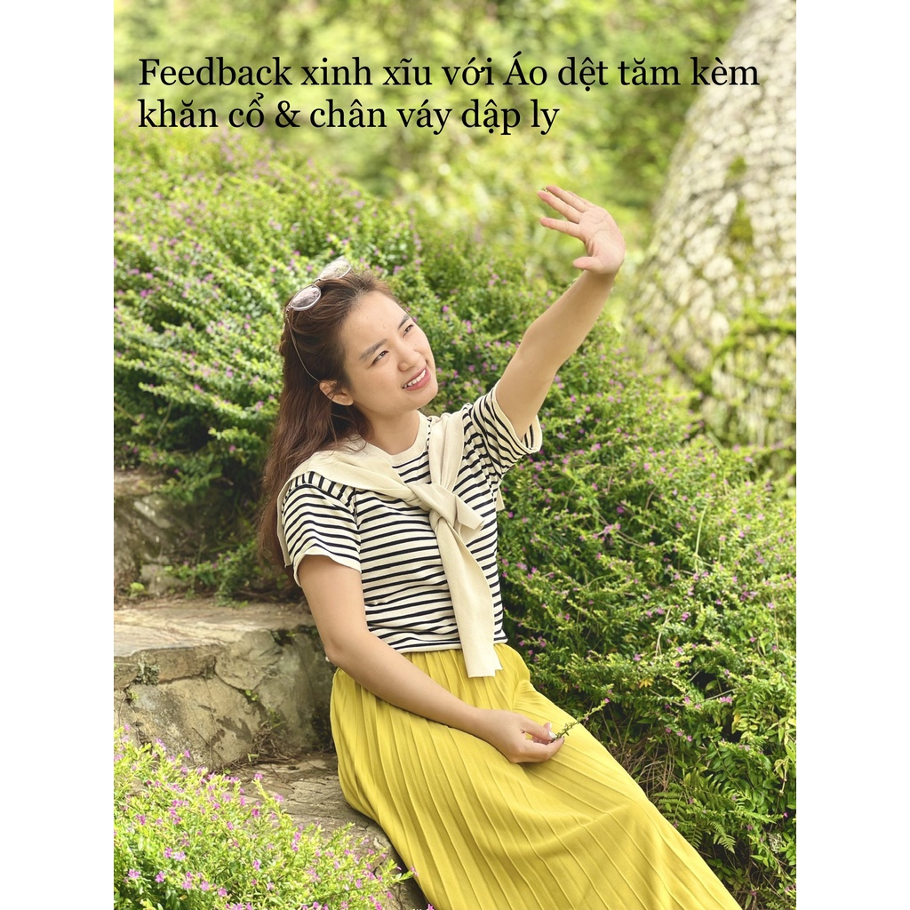 (HÀNG SẴN - HÌNH THẬT) Chân váy xếp ly - Chân váy Midi nhiều màu lựa chọn