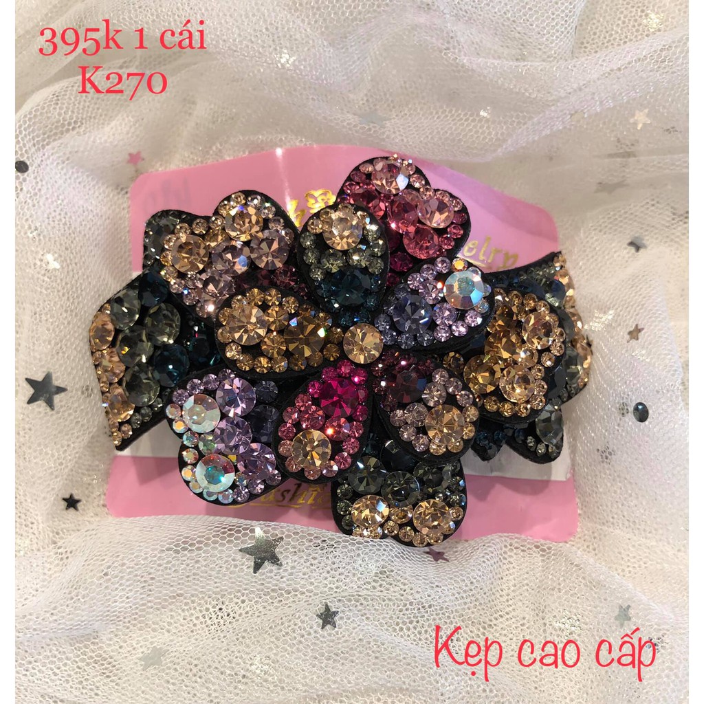 Kẹp đuôi tóc đẹp đính đá màu cao cấp