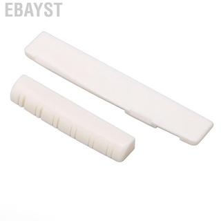 Ebayst Guitar Nut Set Ox Bone Slotted Bridge Saddle Replacement for 12 String Acoustic Guitars