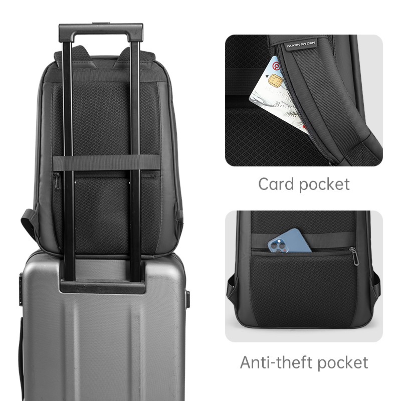 Ba Lô Công Sở MARK RYDEN Làm Từ Nylon YKK Có Khóa Kéo Dùng Đựng Laptop Tiện Lợi